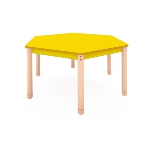 Table maternelle hexagone colorée