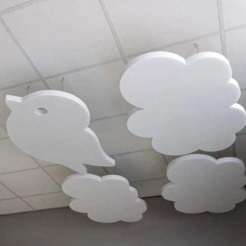 Assemblage panneaux acoustiques oiseau et nuage