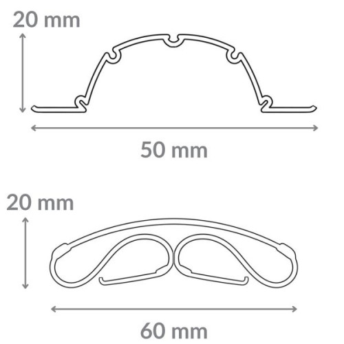 Schéma anti pince doigt pour porte 110 degrés 150 cm et 180 cm