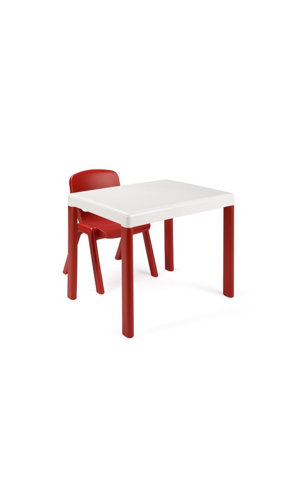 Table enfant empilable - 51 x 51 x 43 cm - Rouge