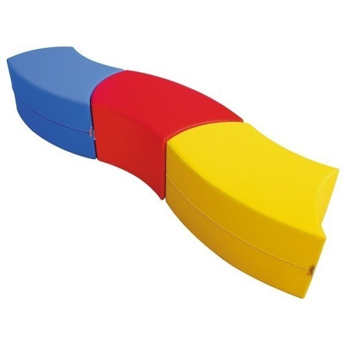 Ensemble de 8 poufs incurvés
