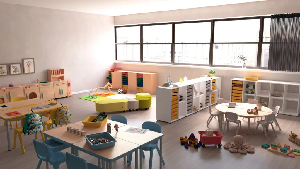 Zone de regroupement classe maternelle