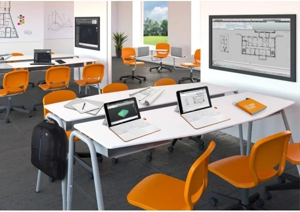 Tables collectives pour aménagement de salles de cours au collège et lycée