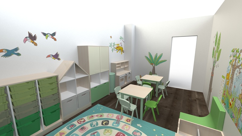 Visuels 3D de l'espace jeux de la MECS ACADEA