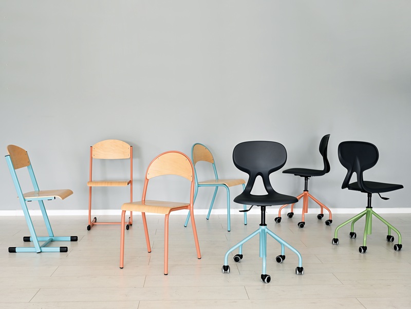 Chaise pour college et lycee avec des couleurs modernes