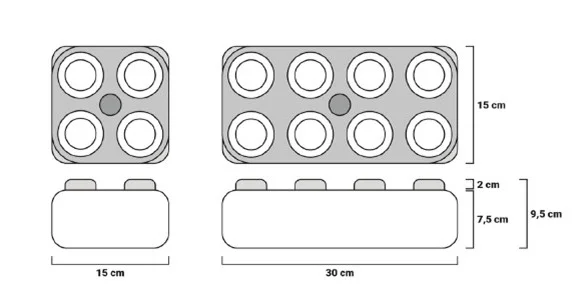 Dimensions des grosses briques ESDA