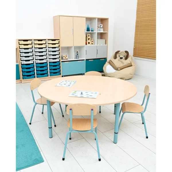 Table ecole ronde réglable en hauteur