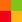 Orange - vert clair - rouge et jaune