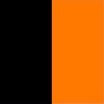 Piètement noir et table orange