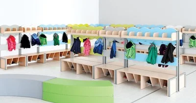 Meuble vestiaire maternelle